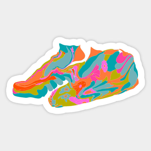 Technicolour Sneakers Sticker by jillell